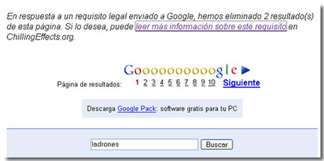 google ladrones sgae